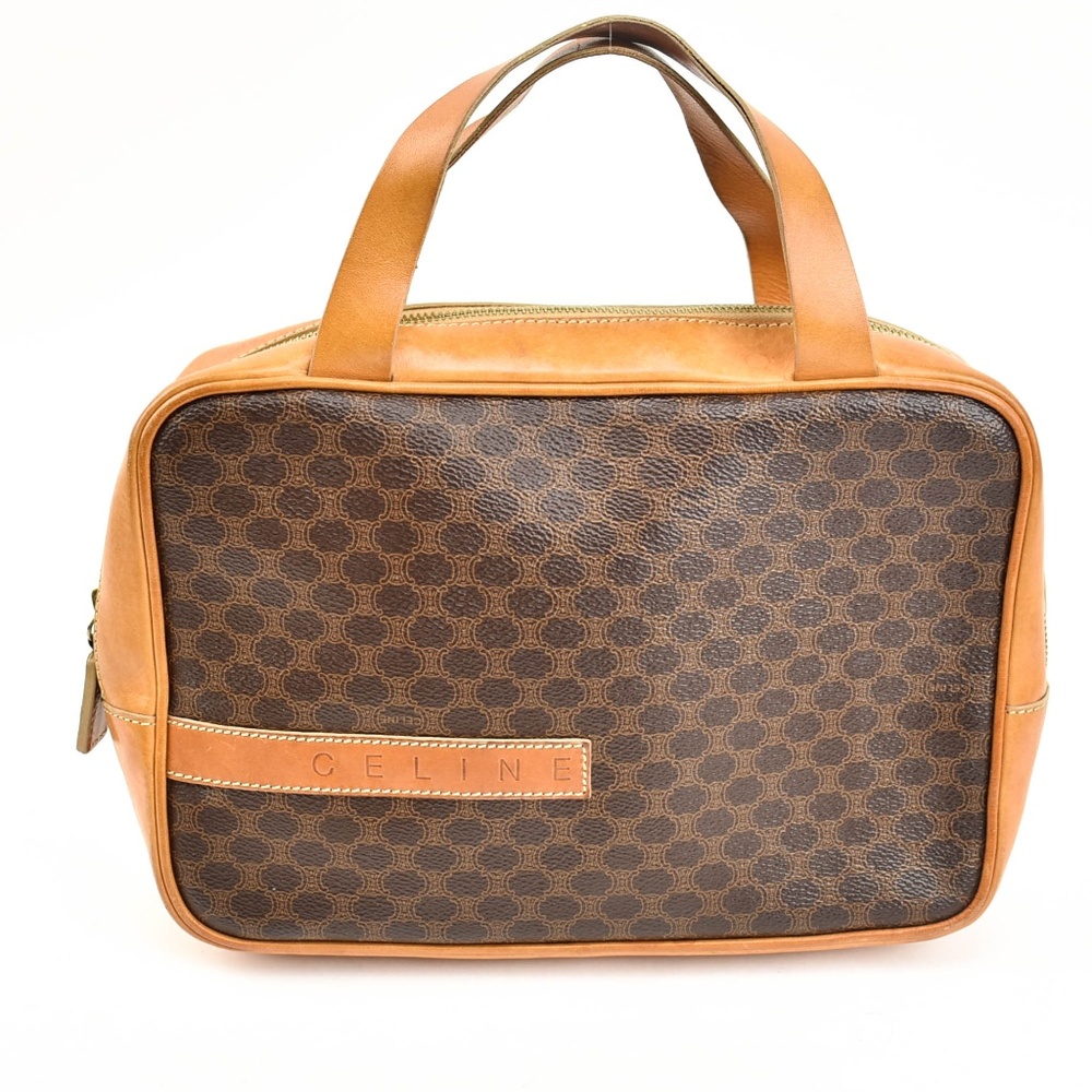CELINE Brown Monogram Logo & Leather Tote Bag (mx)